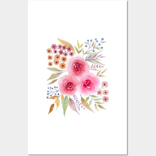 Floral watercolor Posters and Art